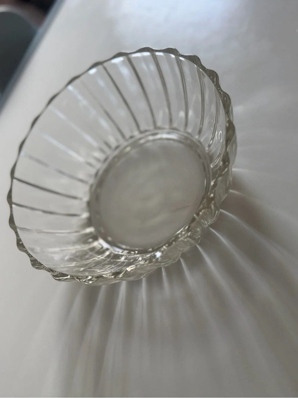 Clear Glass Scalloped Bowl